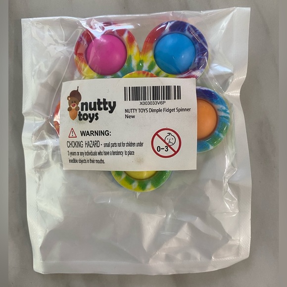 NWT Nutty Toys Dimple Fidget Tie-Dye Spinner - Picture 2 of 3